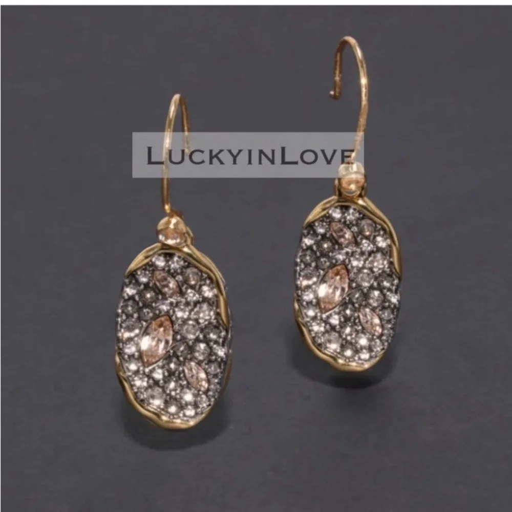ALEXIS BITTAR • Petit Solanales Crystal Drop Earrings. Champagne
